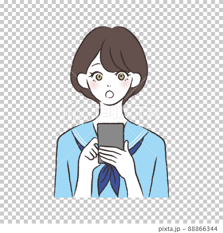 Woman holding a smartphone 88866344