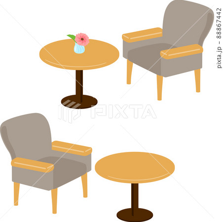 肘掛け椅子とサイドテーブル 88867442