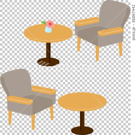 肘掛け椅子とサイドテーブル 88867442