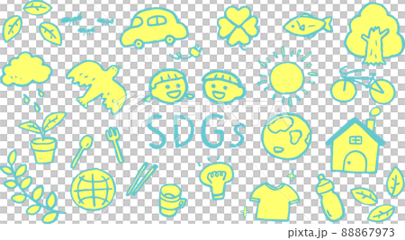 以SDGS為主題考慮環境的溫馨插畫 88867973