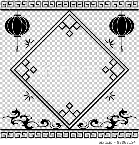 中國風框架方形黑色 88868154