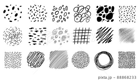 Hand drawn rough hatching drawing texture graphic elements and patterns. 88868233