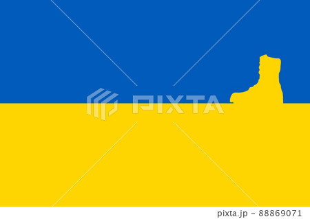 Ukrainian flag with tactical boots abstract background 88869071