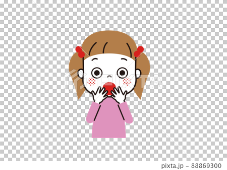 A girl with a surprised expression with wide open eyes 88869300