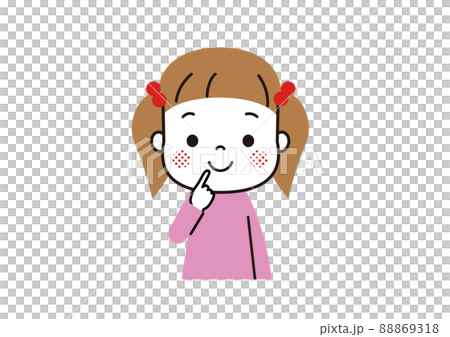 自分を指さす女の子 88869318