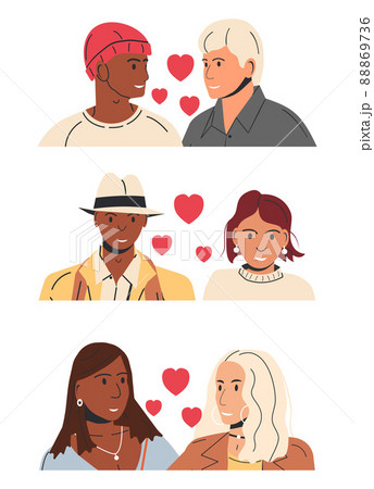 Collection of Different Types of Couples. 88869736