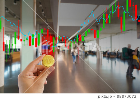 Bitcoins New Virtual money concept in crypto wallet app which travel pay buy during travel holiday 88873072