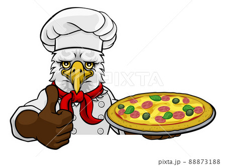 Eagle Pizza Chef Cartoon Restaurant Mascot Sign 88873188
