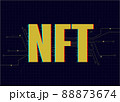 NFT nonfungible tokens text on dark background. Crypto art concept. Pay for unique collectibles in games or art. 88873674