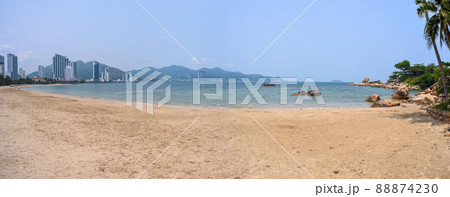 Panorama landscape photo: buildings along Nha Trang beach.  88874230