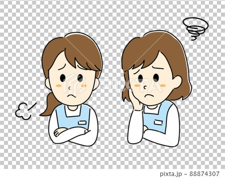 Long-term care / childcare worker women (worried) Long-term care / childcare worker women (worried) 88874307