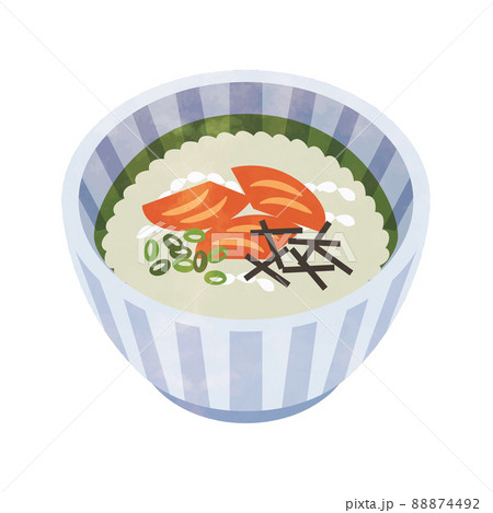 鮭茶漬けのイラストのイラスト素材