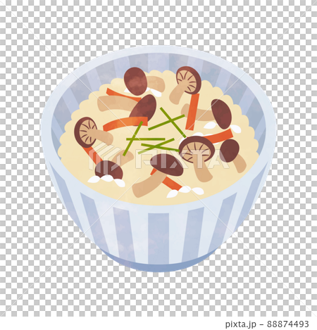 Illustration of rice cooked with mushrooms Illustration of rice cooked with mushrooms 88874493