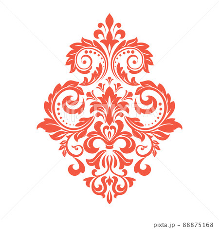 Damask graphic ornament. Floral design element. Pink pattern 88875168