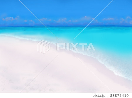 白い砂浜とコバルトブルーの海　薄めの色 88875410