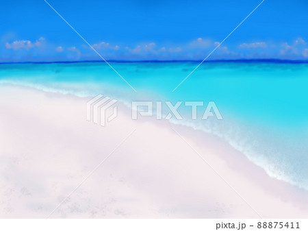 白い砂浜とコバルトブルーの海 88875411