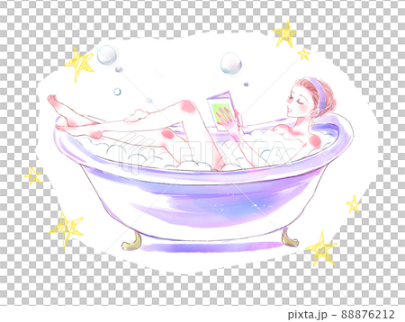 A woman reading a book in a bath 88876212