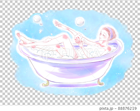 お風呂で体を洗う女性 88876219
