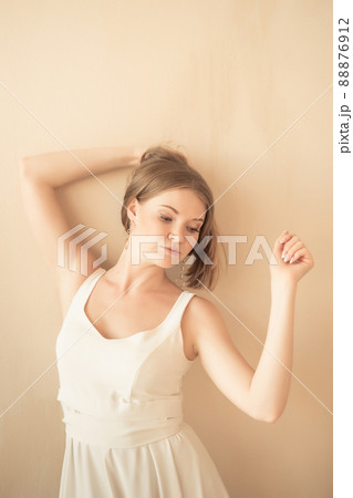 young girl posing and looking away young girl posing and looking away 88876912