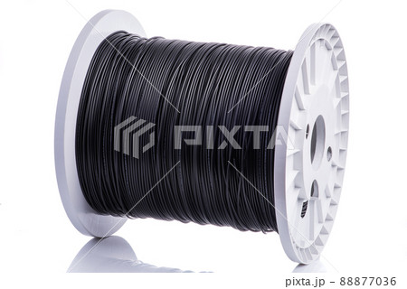 Roll of Fiber optic cable isolated on white background Roll of Fiber optic cable isolated on white background 88877036