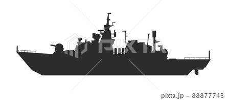 戦争で活躍する海軍の軍艦シルエット 戦争で活躍する海軍の軍艦シルエット 88877743
