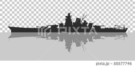 活躍在戰爭中的海軍軍艦剪影 88877746