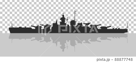 戦争で活躍する海軍の軍艦シルエット 戦争で活躍する海軍の軍艦シルエット 88877748