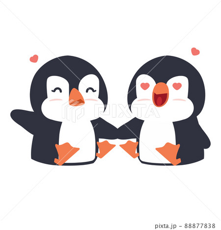Cute Happy Penguins Couple cartoon Cute Happy Penguins Couple cartoon 88877838