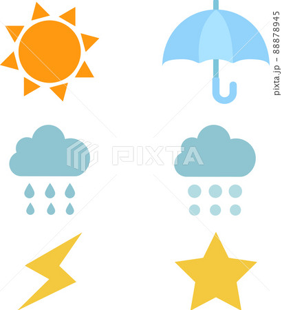 天気のポップで可愛いイラストセット 88878945