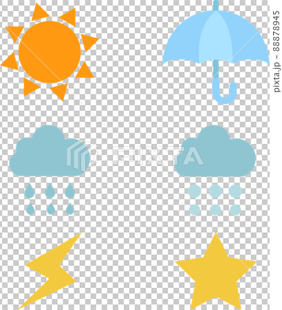 天気のポップで可愛いイラストセット 88878945