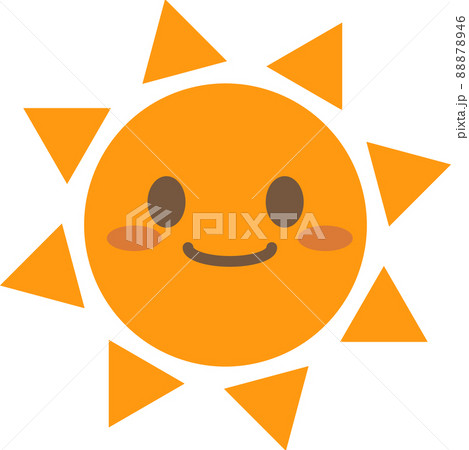 太陽のオレンジ色のシンプルなイラストのイラスト素材 8746