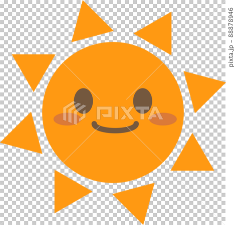 太陽のオレンジ色のシンプルなイラスト 88878946