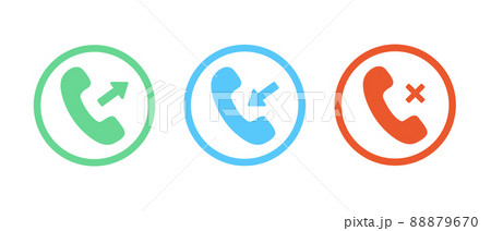 Phone call icons. Phone call, incoming, outgoing and missed icons. Vector 88879670