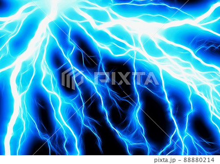 サイエンステクノロジーの概念で青い稲妻のイラストのイラスト素材