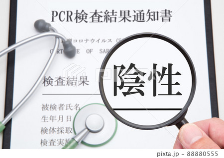 PCR検査結果　陰性 88880555