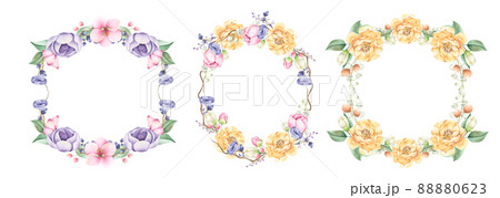 Floral bunches. Watercolor style wedding bouquets. Floral bunches. Watercolor style wedding bouquets. 88880623