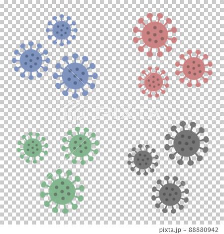 ウイルスのイラストセット 88880942