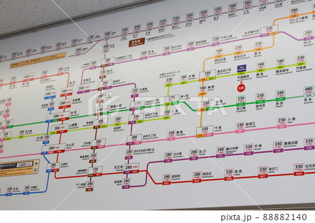 Osaka Metroの運賃表 88882140