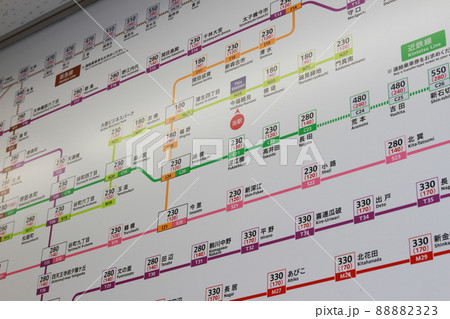 Osaka Metroの運賃表 88882323
