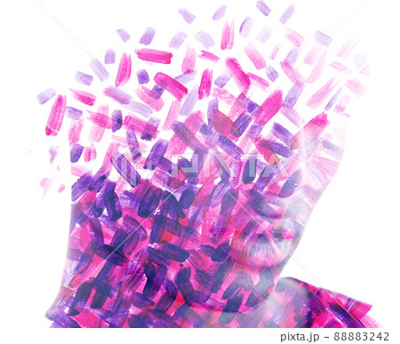 Paintography. Countless brush strokes combined with a portrait of a young man Paintography. Countless brush strokes combined with a portrait of a young man 88883242