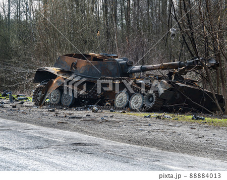 Armored vehicles of the Russian army on the streets of Ukraine. 88884013