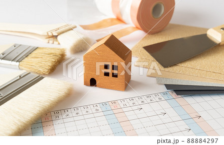 塗装工事　工程管理　リフォーム　外壁塗装　修繕　一戸建て　工事 88884297