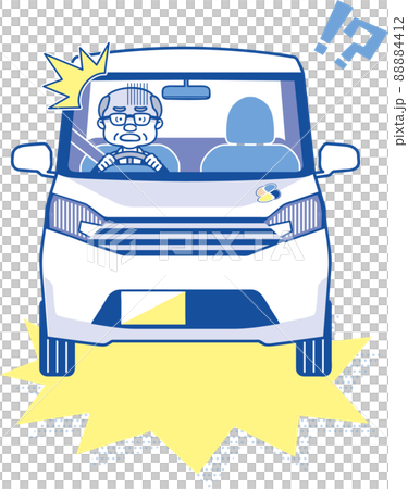 驚くシニア・老人の自動車運転 88884412