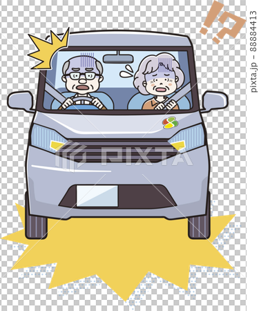 驚くシニア・老夫婦の自動車運転 88884413