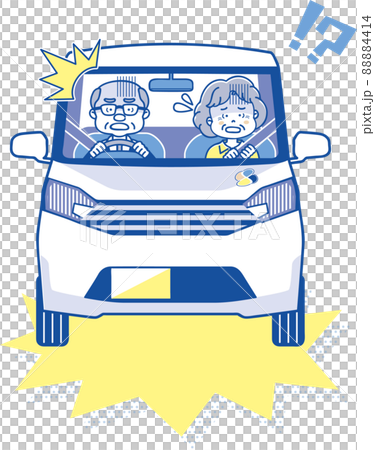 驚くシニア・老夫婦の自動車運転 88884414