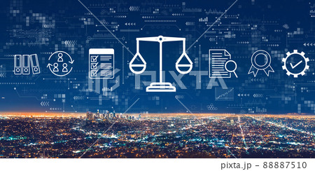 Legal advice service concept with downtown Los Angeles 88887510