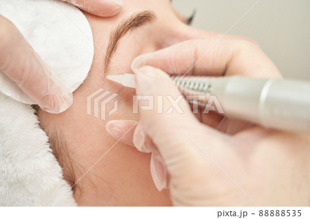 Permanent makeup. Beauty spa procedure. young woman. Face tattoo 88888535