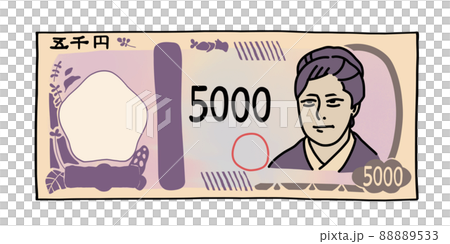 津田梅子的5000日元紙幣（正面） 88889533