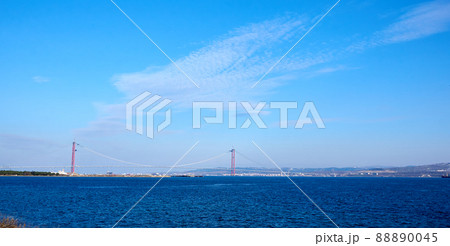 The construction of 1915 Canakkale Bridge 88890045