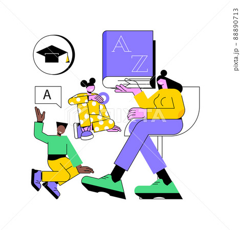 Early education abstract concept vector illustration. Pre-school children, learning, social and emotional development, day care, toddler creative skill, nursery school, abstract metaphor. 88890713